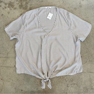 Madewell NWT Novel Tie-Front Top in Stripe